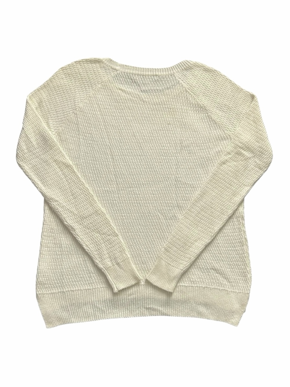 Madewell XS Ivory Textured Knit Sweater Cotton Blend Crewneck Pullover - Picture 8 of 13